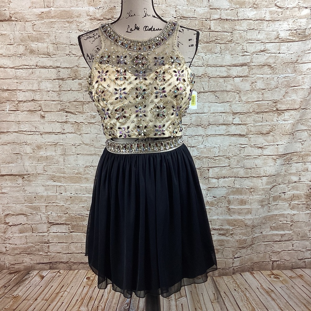 New Midnight Doll 2 Piece Beaded Formal Dress Juniors 13